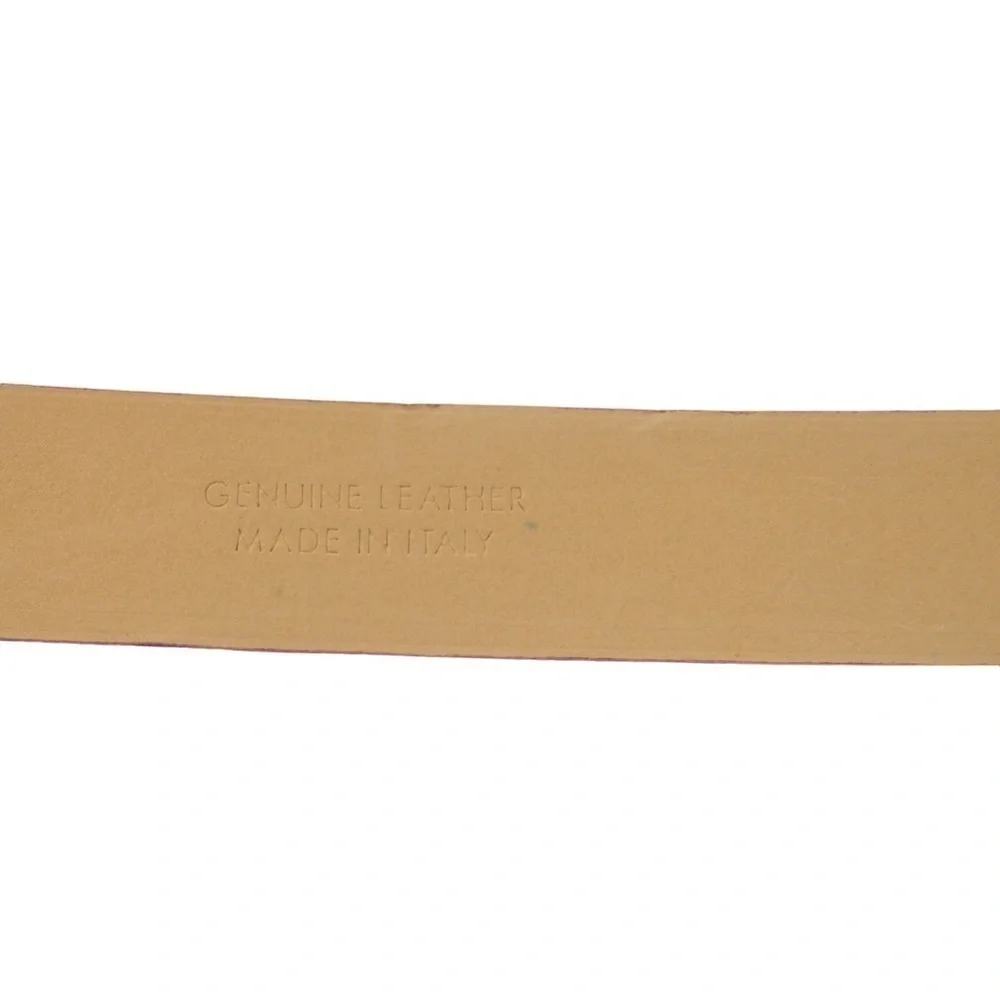 Casual Corner‎ Italian Leather Snakeskin Print Belt with Rectangular Buckle